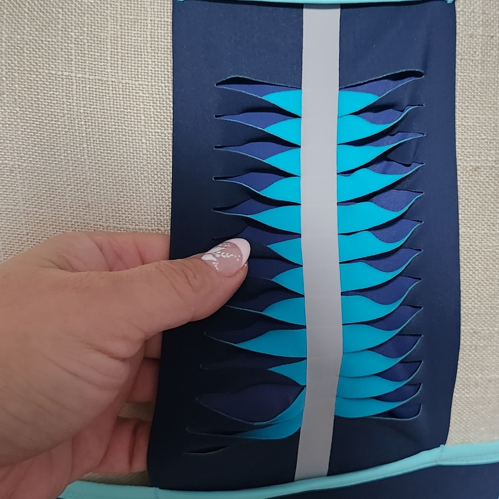 TITLE NINE Athletic Dress Womens Medium Navy Blue Aqua Sleeveless Racerback - Picture 6 of 14